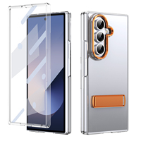 Funda Plegable Popular Transparente de PC Rígido con Soporte Metálico, Marco Elevado para Cámara, Protección Antigolpes y Anticaídas