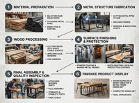 Ensemble de table et chaises de style industriel en bois massif et en fer pour bistrot, bar, restaurant occidental, café, hôtel, cantine