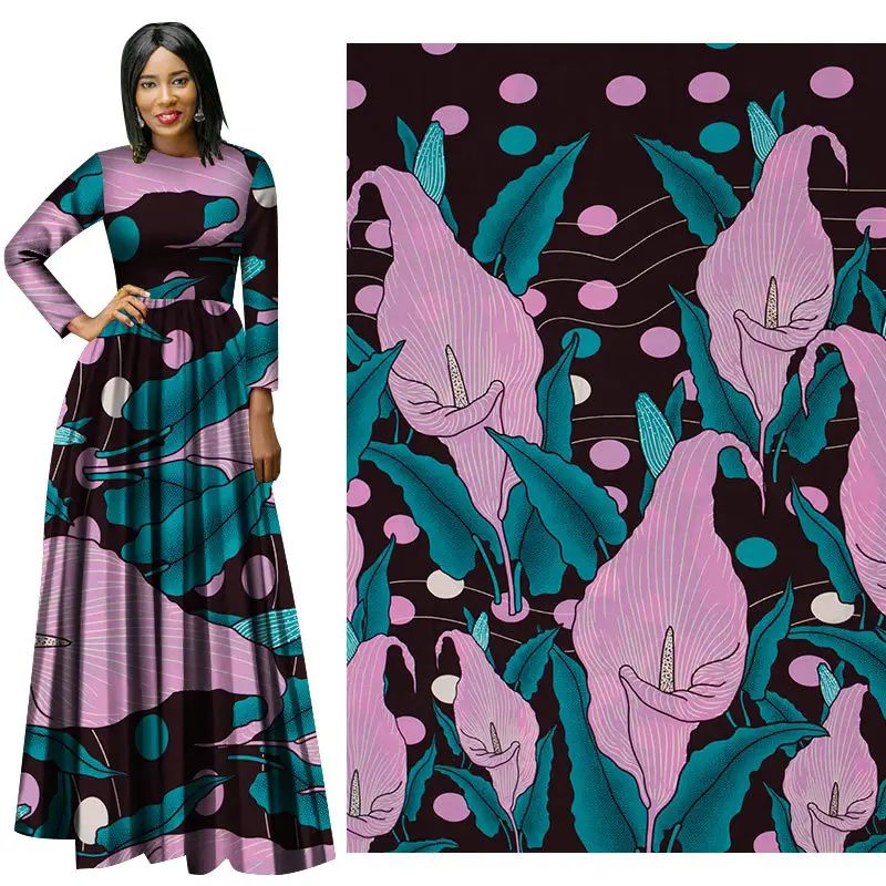 Super african print garment fabric wax fabric 100% cotton batik african ankara style double sided print