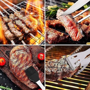 Ensemble d'outils de <span class=keywords><strong>barbecue</strong></span> longs en acier inoxydable, <span class=keywords><strong>kit</strong></span> d'accessoires pour grillades en plein air, sac de rangement, camping, pique-nique, <span class=keywords><strong>barbecue</strong></span> - Product Image 5