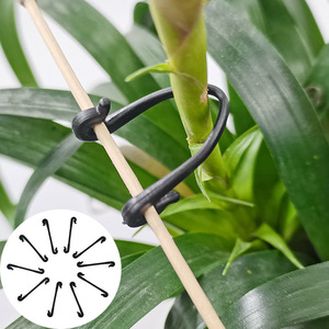 Juego de 11 Ganchos Planos Negros de Plástico para Jardín, para Atar Enredaderas, Uso en Jardinería - Product Image 2