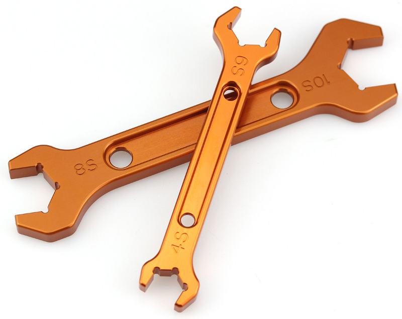 China Manufacturer custom hose fitting wrench double open end adjustable wrench aluminum spanner set aluminum AN wrench