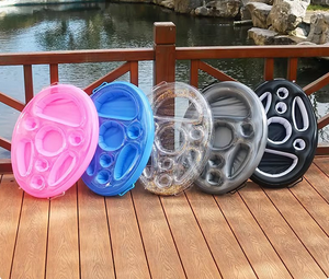 ถังน้ำแข็งพีวีซีสีเทาขนาด 70 ซม. พิมพ์โลโก้ได้ พร้อมที่วาง 8 ช่อง สำหรับใช้กับอ่างน้ำร้อนกลางแจ้ง - Product Image 2