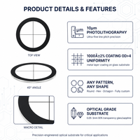 Lentille optique à motif de haute précision personnalisée D5-280mm, lentille en verre optique pour photolithographie, 90% de transmission, revêtement multicouche