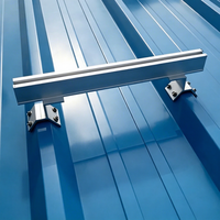 Support de montage photovoltaïque en alliage d'aluminium industriel pour tuiles de toit en acier coloré trapézoïdal, pince de fixation angulaire, crochet de toit, charge de vent 60 m/s