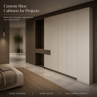 Meuble à chaussures moderne en mélamine sur mesure pour entrée, couloir, rangement de chaussures pour appartement