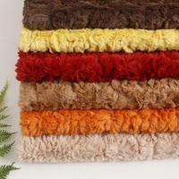 Tissu en fausse fourrure de lapin brossé ultra doux imprimé, 100 % polyester respirant haute densité pour la maison, vente en gros