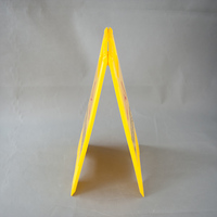 Panneau d'avertissement de sécurité bilingue pliable en plastique double face jaune Panneau d'avertissement de sol humide