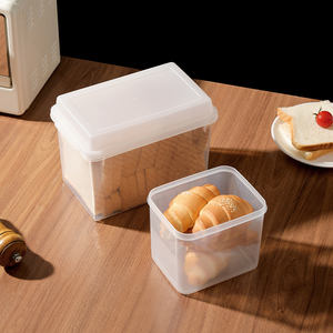 Récipient de stockage de pain moderne transparent à double couche, grande boîte à pain empilable pour comptoir de cuisine à usage alimentaire - Product Image 6