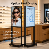 Écran publicitaire Android double face sur pied de 49 pouces, sans écran tactile, adapté à la lecture multimédia dans les lieux publics