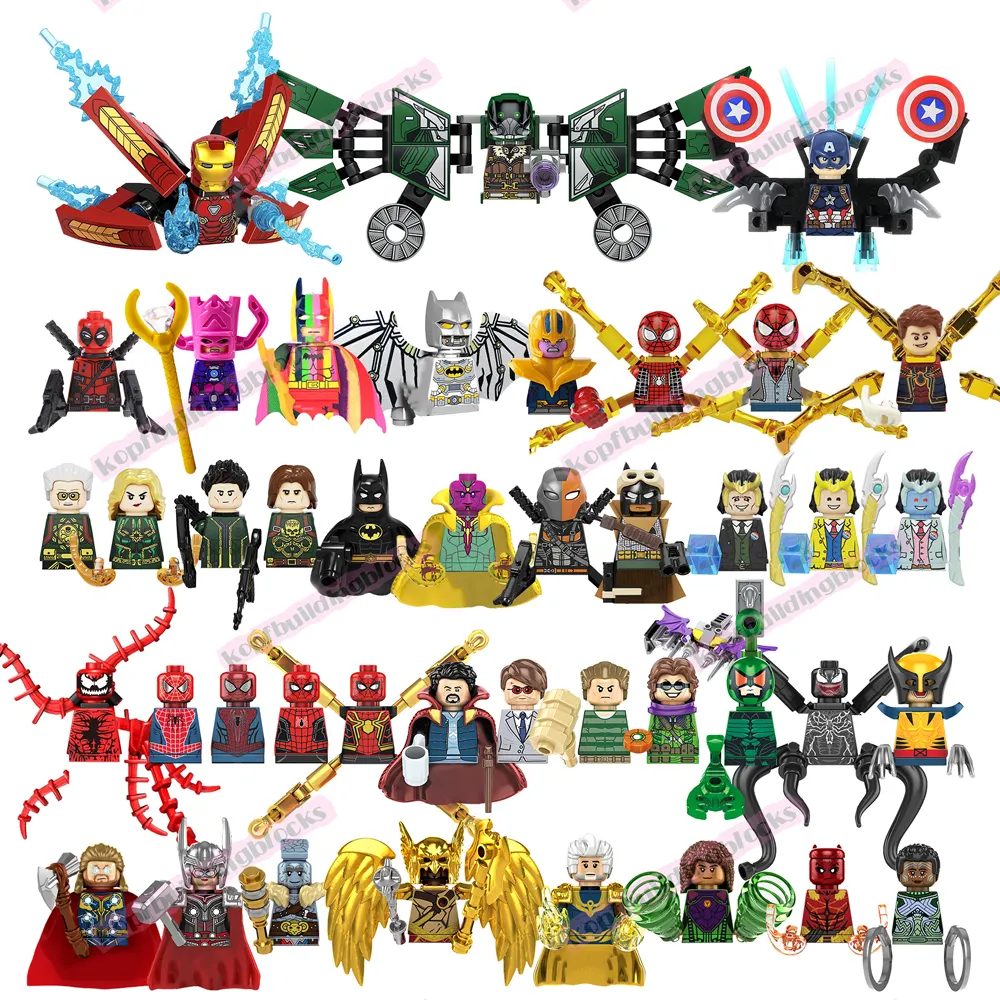 Kopf khối Spider sắt BAT galactus Tony Stark người đàn ông Thor siêu anh hùng Phim Mini xây dựng khối hình đồ chơi giáo dục cho trẻ em