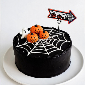 Décoration de gâteau/cupcake en plastique durable à insérer, thèmes Halloween (fantôme, citrouille, sorcière) pour fêtes, vente en gros - Product Image 2