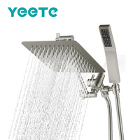 Ensemble de douche thermostatique 3 fonctions anti-éclatement YEETE - Acier inoxydable brossé, valve en céramique, design moderne et élégant, fixation murale pour