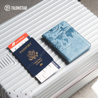 Portefeuille de voyage familial RFID TILONSTAR TPW102, étui pour passeport, sacs pour certificats, étui en cuir pour passeport