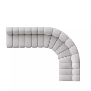 Sofá Seccional de estilo nórdico GEDO, tela de lana de cordero pequeña grande en forma de arco semicircular para el hogar - Product Image 5