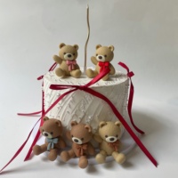Décoration de gâteau mignonne en forme d'ours pour la Saint-Valentin, DIY, pour baby shower