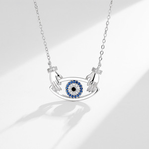 Alta Qualidade Moda Moda Feminina Colar de Cobre Pingente Olho Azul Charme-Devils <span class=keywords><strong>Hamsa</strong></span> <span class=keywords><strong>Evil</strong></span> <span class=keywords><strong>Eye</strong></span> Charme Jóias - Product Image 1