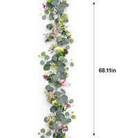 Guirlande de fleurs artificielles mixtes d'eucalyptus, guirlande de papillons en plastique, toile de fond pour arche de mariage, mur de fleurs, décoration pour la maison et les fêtes