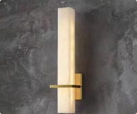 Applique murale de chevet en pierre d'albâtre espagnole, lampe murale en marbre de style nordique pour chambre à coucher, hôtel, hall