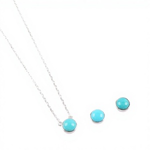 Mixed Style Drop <b>Pendant</b> Turquoise Gems Stone Circle <b>Ashes</b> Necklace 925 Sterling Silver Bezel Setting <b>Pendant</b> Handmade Jewellery - Product Image 3