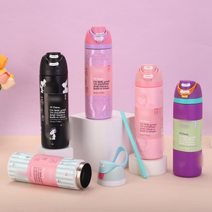 Bouteille d'eau isotherme de voyage en acier inoxydable, design moderne, logo personnalisé, écologique, avec paille, isolation thermique 6-12 heures - Product Image 4