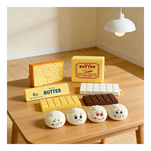 Premium Food <b>Squishy</b> Bundle Butter Chocolate Bread Dumpling Slow Rising PU Foam Soft Squeeze Toy Sensory Stress Relief Gift - Product Image 6
