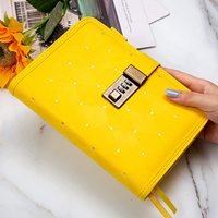 Journal secret personnel rechargeable mignon avec serrure, planificateur avec mot de passe à combinaison, en cuir avec stylo pour filles