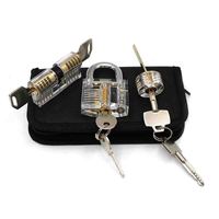 Kit d'entraînement transparent de 17 pièces pour débutants en serrurerie, avec extracteurs et outils de pratique