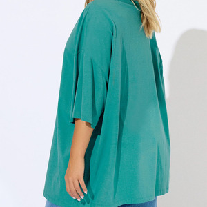 Summer Breathable Unique Design Oversized Women <b>T</b> shirts Eco-Friendly Sustainable Wholesale Plus Size Women's Cotton <b>T</b>-Shirts - Product Image 4