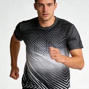 T-shirt de course haute performance personnalisé avec logo, multicolore, léger, respirant, séchage rapide, anti-humidité - Product Image 6