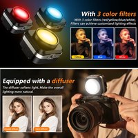 Mini caméra LED COB magnétique en gros d'usine, température de couleur réglable, étanche, portable, pour enregistrement vidéo et photographie