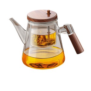 <span class=keywords><strong>Taza</strong></span> elegante gris humo, Juego de <span class=keywords><strong>tetera</strong></span> para té doméstico de 750ml con caño largo, separación de agua de té, <span class=keywords><strong>tetera</strong></span> filtrada de vidrio - Product Image 5