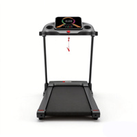 Caminadora Plegable para el Hogar con Inclinación Ajustable, Velocidad, Absorción de Impactos, Pantalla LED, Programas Preestablecidos, Inalámbrica, 100 kg