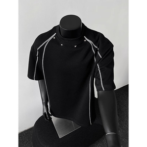 <span class=keywords><strong>T</strong></span>-<span class=keywords><strong>shirt</strong></span> à manches courtes 100 % coton, coupe américaine, style streetwear décontracté, épaules dénudées, raglan, coloré, à volants, motif personnalisé - Product Image 5