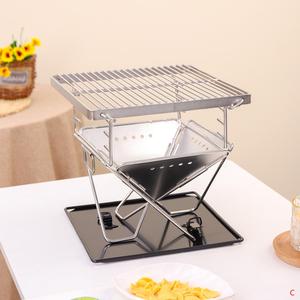 Réchaud à bois en acier inoxydable 304, barbecue, équipement de pique-nique, foyer extérieur, support de cuisson pliable et détachable - Product Image 1