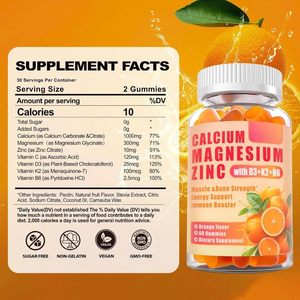 Gommes <span class=keywords><strong>Calcium</strong></span> Magnésium Zinc D3 B6 K2 1000mg Gommes <span class=keywords><strong>Calcium</strong></span> Magnésium Soutien Énergie Immunitaire pour Adultes et Adolescents - Product Image 4