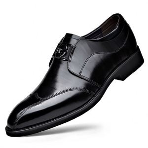 Chaussures habillées pour hommes, style rétro britannique, décontractées et élégantes, pour mariage, en cuir véritable, à enfiler, avec semelle intérieure en mesh – Meilleures ventes - Product Image 4