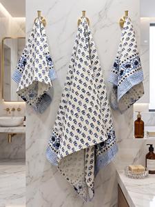 Export Quality Hand Block Waffle <b>Towel</b> <b>Set</b> 1 <b>Bath</b> + 2 Hand <b>Towels</b> 3 Pcs Absorbent Home Hotel Use Available In Bulk Quantity - Product Image 6