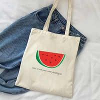 Sac fourre-tout personnalisé en toile à motif pastèque Magritte, réutilisable, durable, tendance, extra large, sac à bandoulière personnalisé pour le voyage