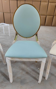 Chaises de mariage en or commercial Meubles de banquet de luxe en acier inoxydable Chaises durables de location de fête de restaurant d'hôtel pour le mariage
