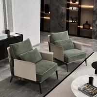 Fauteuil Chaise Longue Moderne en Tissu Doux pour Salon, Chaise d'Appoint Luxe Léger pour Hôtel, Appartement, Salle à Manger