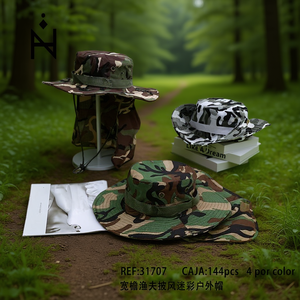 Cappello da Pescatore a Tesa Larga Mimetico per Esterni 31707, 4 Colori per Scatola, 144 Pezzi - Product Image 2