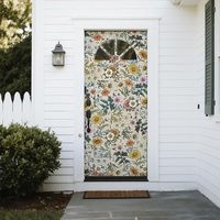 Autocollants rétro personnalisés en gros pour réfrigérateur, motif floral, vinyle brillant amovible, décoration de cuisine pour détaillants OEM