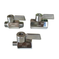Vanne à boisseau sphérique miniature en acier inoxydable 304 316, filetage mâle-femelle 1/8 po, pour la sécurité alimentaire