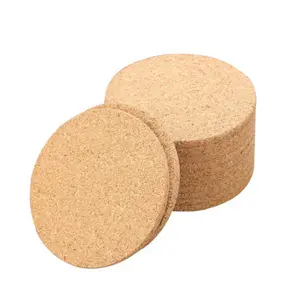 Posavasos de corcho redondo en blanco natural personalizado posavasos de madera con aislamiento térmico para taza de café