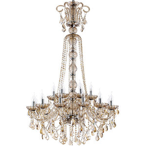 Lustre en cristal doré, culot E26, LED blanc chaud 3500K, hauteur réglable, Ra90, garantie 5 ans, pour l'éclairage intérieur de villa - Product Image 4