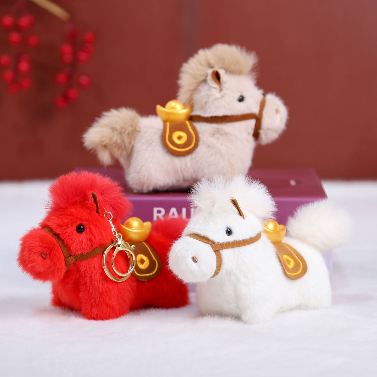 Llavero De Peluche Caballo Del Año Del Caballo – Colgante Suave Para Mochila Y Bolso