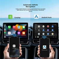 Adaptateur sans fil USB-A vers USB-C avec prise en charge CarPlay et Android Auto, adaptateur d'alimentation CC (matériau ABS), mini dongle ovale