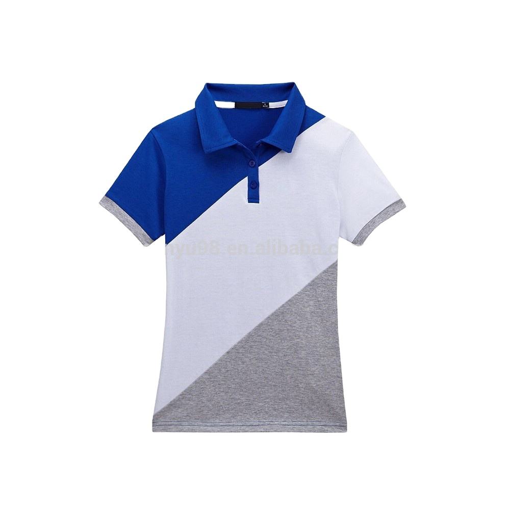 Camisa Combinada Camisa De Tres Colores Polos Ajustados Para Mujer