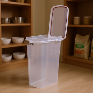 Contenedor de Almacenamiento para Alimentos de Mascotas, Transparente, Blanco, de 25 l - Product Image 3